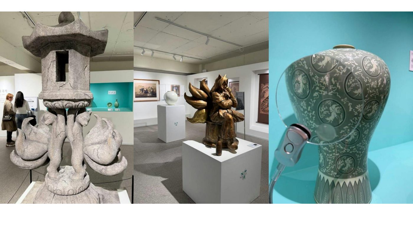 课件第45页：采用文物展陈形式的九尾狐品牌内容。